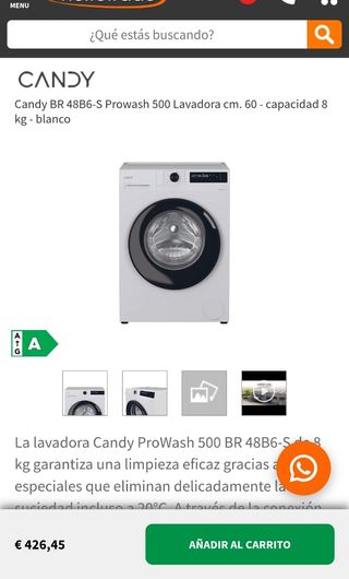 Lavadora Candy inverter 8kg