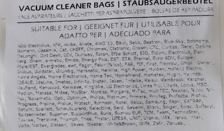 19 Bolsas de aspirador universales