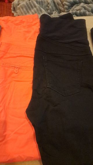 Lote de 3 pantalones premamá hym ,kiabi.
