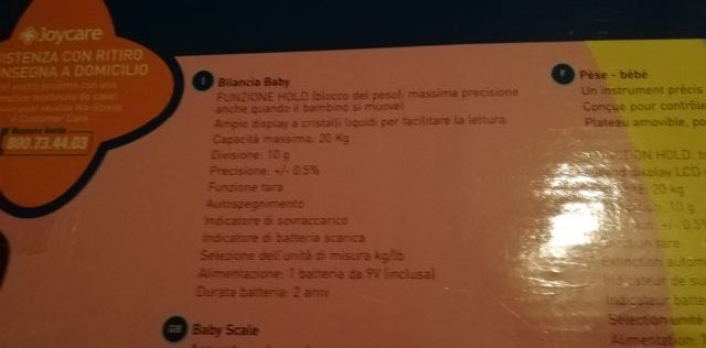 BILANCIA BABY JOYCARE JC 219