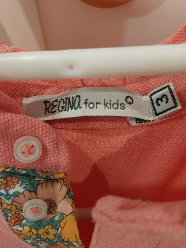 Vestido rosa detalle liberty niña