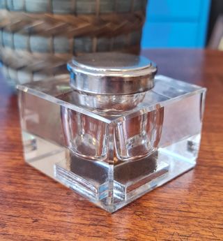 Tintero cristal y tapa metal