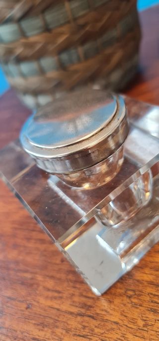 Tintero cristal y tapa metal