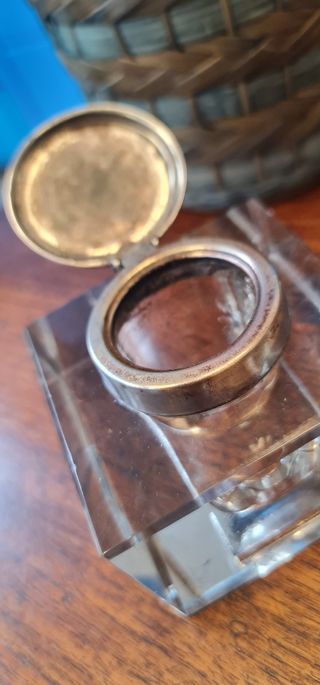 Tintero cristal y tapa metal