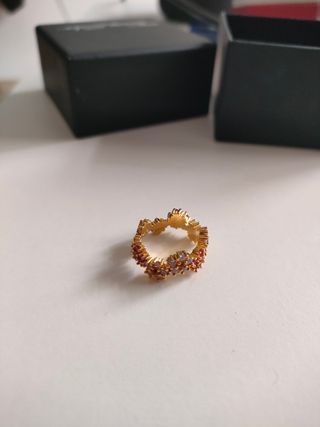 Anillo plata 925 chapado en Oro de 18 quilates