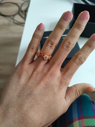 Anillo plata 925 chapado en Oro de 18 quilates