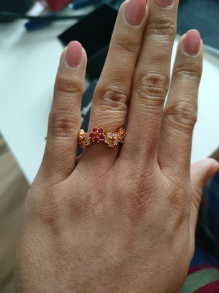 Anillo plata 925 chapado en Oro de 18 quilates