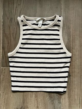 Crop Top sin Mangas a Rayas de HM