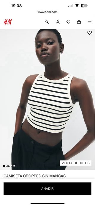 Crop Top sin Mangas a Rayas de HM