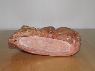 Escultura tintero oriental ranas piedra 756 gr