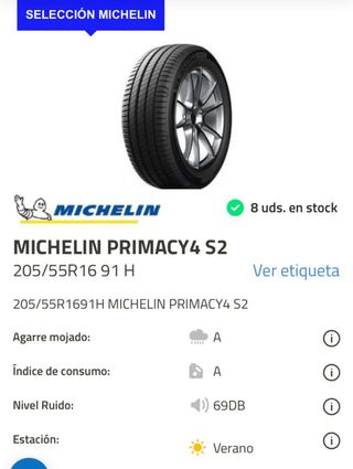 Rueda Michelin Primacy 205/55 R16