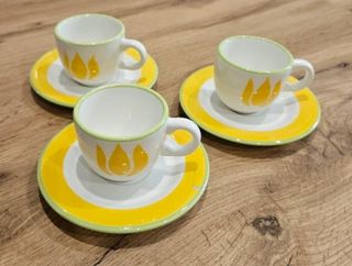 Juego tazas café solo y platos