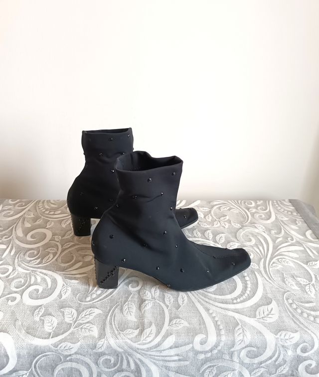 Stivaletto donna estivo tg.38 in tessuto nero