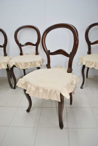 Antiguo juego de 4 sillas isabelinas