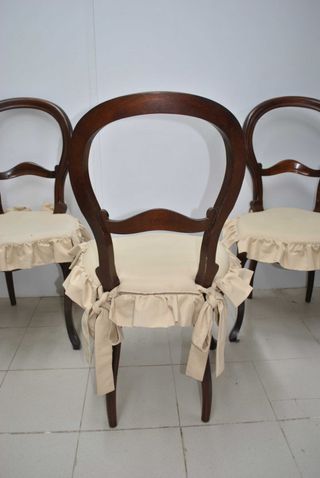 Antiguo juego de 4 sillas isabelinas