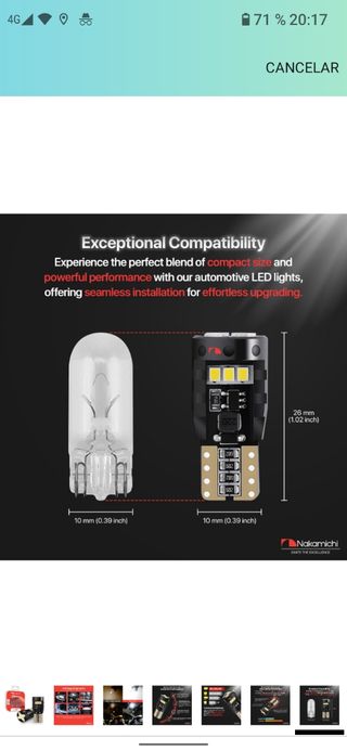 Bombilla LED T10 168 2825 194 W5W 