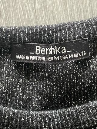 Jersey manga 3/4 color negro de Bershka en talla M 