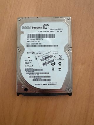 Disco duro SATA de 500Gb de 2.5”