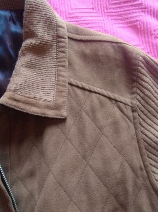 Chaqueta lana y ante forrada raso