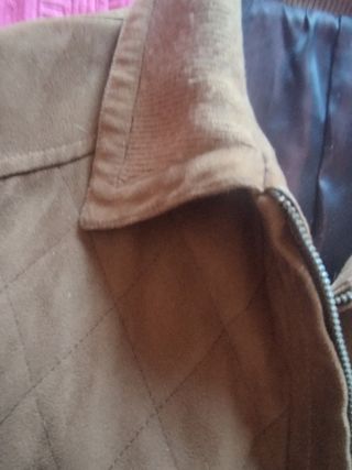 Chaqueta lana y ante forrada raso