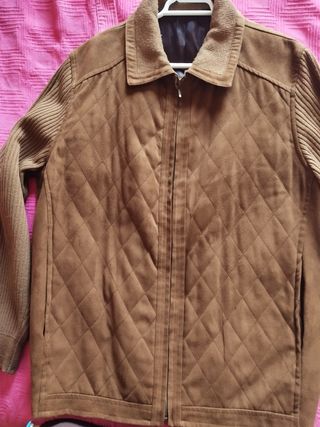 Chaqueta lana y ante forrada raso