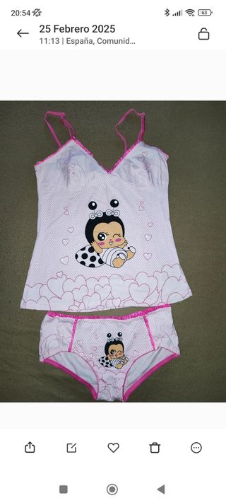 Conjunto camiseta y braga talla L 40