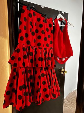 TRAJE FLAMENCA ROJO DOS PIEZAS