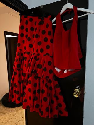 TRAJE FLAMENCA ROJO DOS PIEZAS