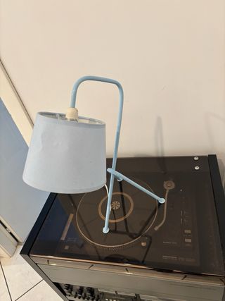 Lampada da Tavolo Metallo Tessuto Design Moderno