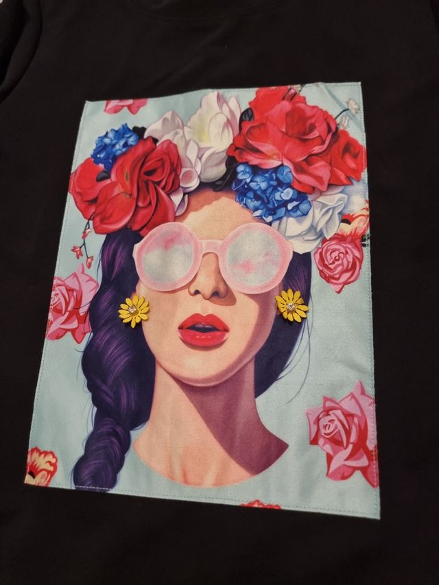 Vestido negro volantes S