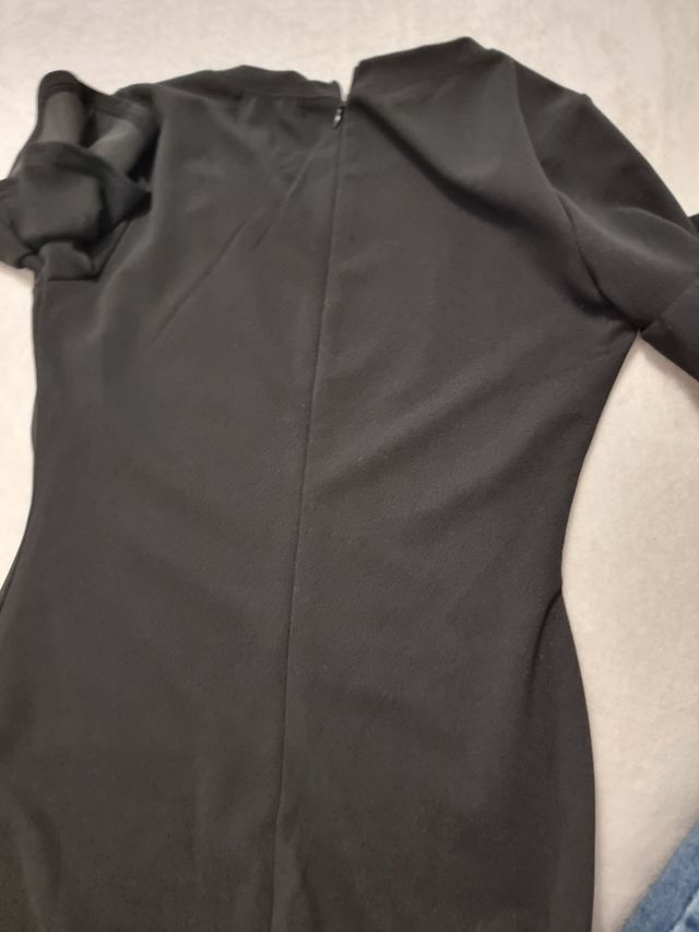 Vestido negro volantes S