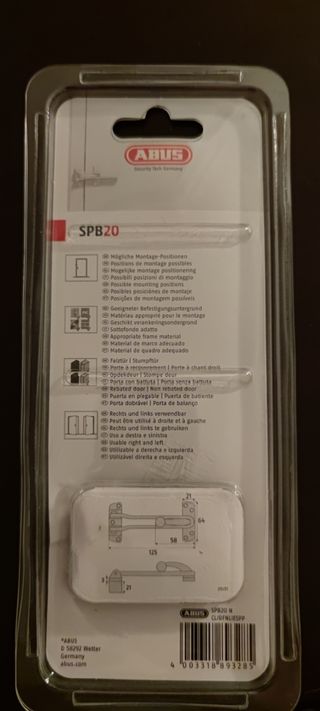 Seguridad para puerta Abus SPB20 Cerrojo pestillo