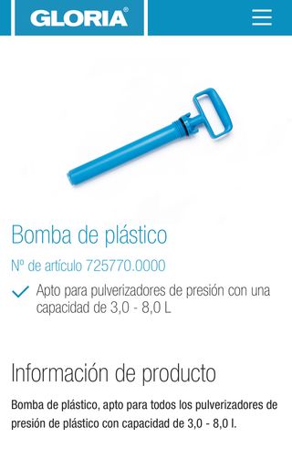 Bomba plástico Gloria