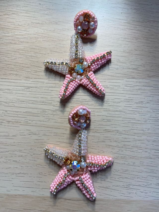 Pendientes estrella rosas