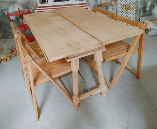 Mesa rústica de roble