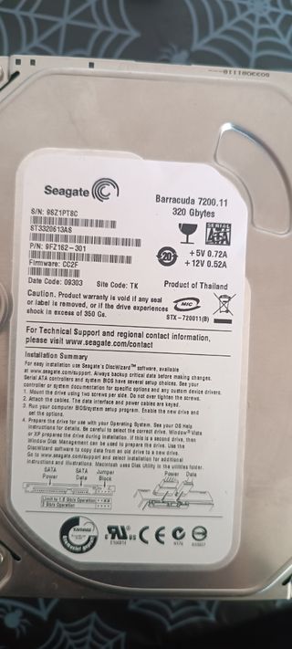 Lote 4 Discos duros SATA Seagate 