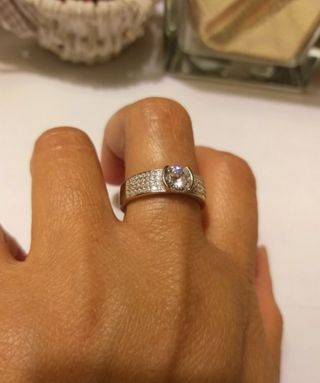 Anello Solitario 1,5ct zirconi A S925 