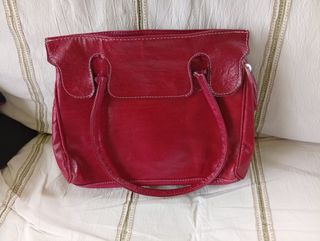 Bolso cuero rojo
