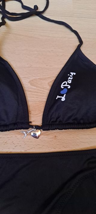 Bikini negro con abalorios Easy Wear