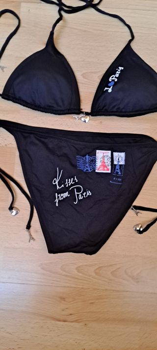 Bikini negro con abalorios Easy Wear