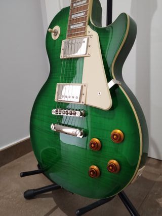 Epiphone Les Paul Standard Pro グリーン ケース付 Epiphone Les Paul Standard Plustop Pro Green burst de segunda mano