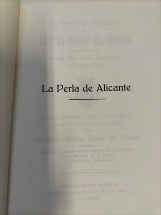 La perla de alicante la santíssima V.Soc