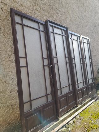 Puertas antiguas  cristalera + ventana regalo