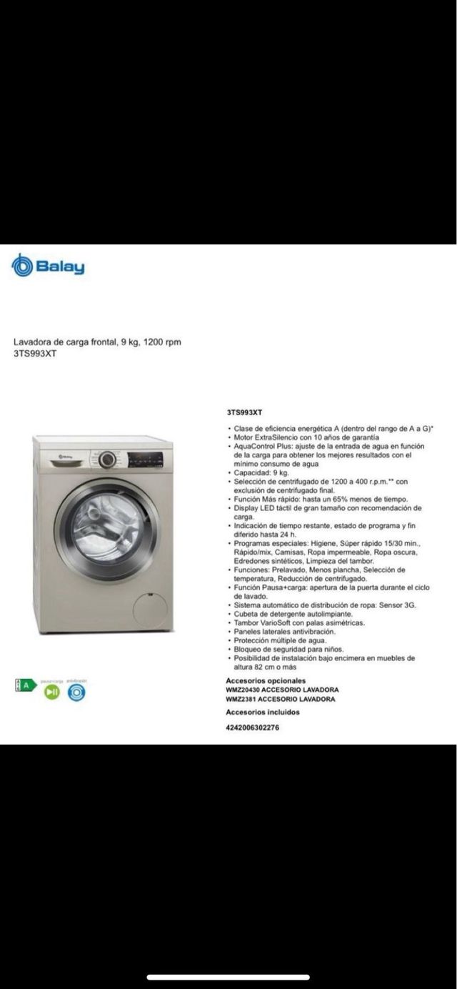 Conjunto de electrodomesticos Balay Inox