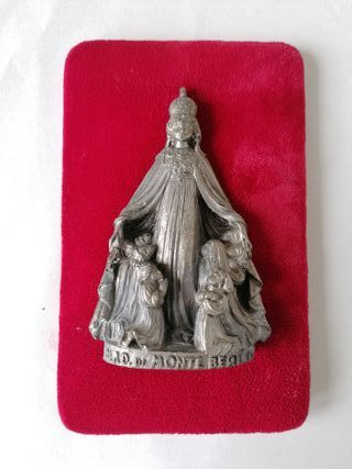 ICONA IN PELTRO MADONNA DI MONTE BERICO SU VELLUTO