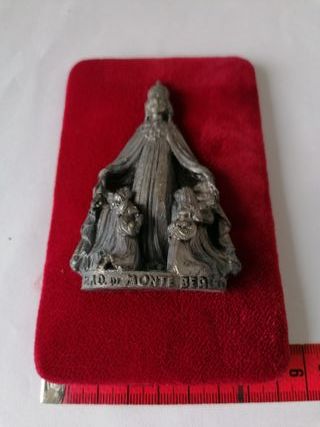 ICONA IN PELTRO MADONNA DI MONTE BERICO SU VELLUTO