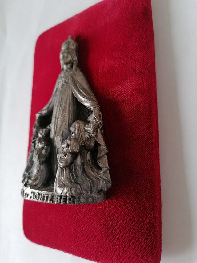 ICONA IN PELTRO MADONNA DI MONTE BERICO SU VELLUTO