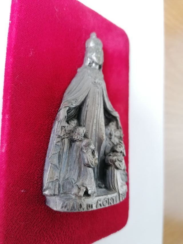 ICONA IN PELTRO MADONNA DI MONTE BERICO SU VELLUTO