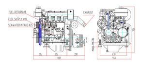 NUEVO Motor barco diesel marino 27hp