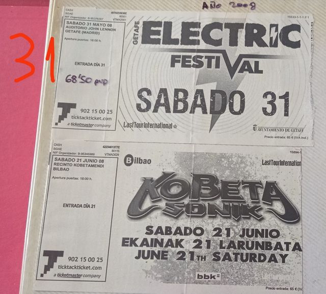 Entradas conciertos.